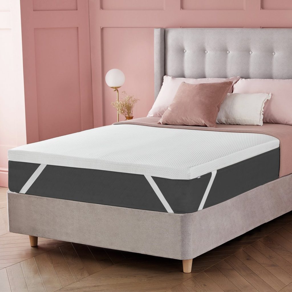 Silentnight Impress 7cm memory foam topper fitted on a double bed