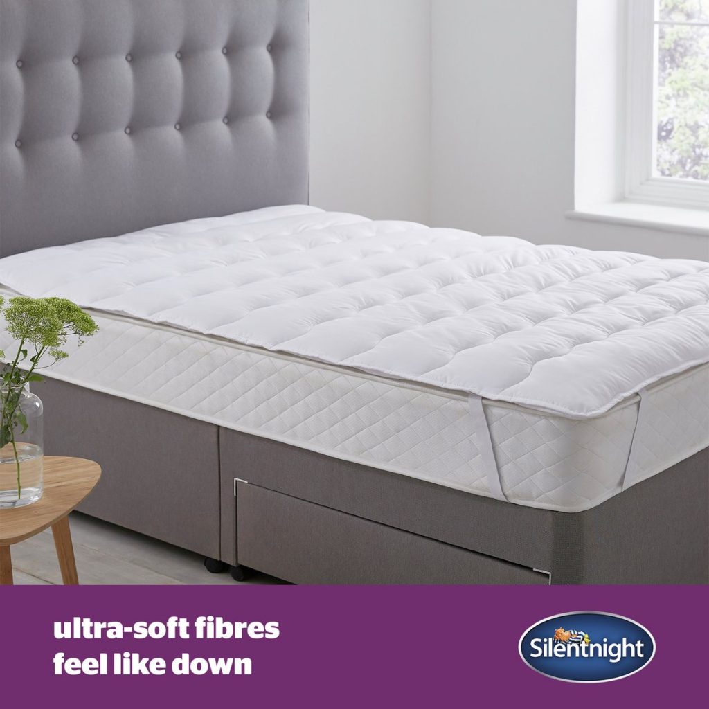 Silentnight Soft Like Down topper on a divan bed