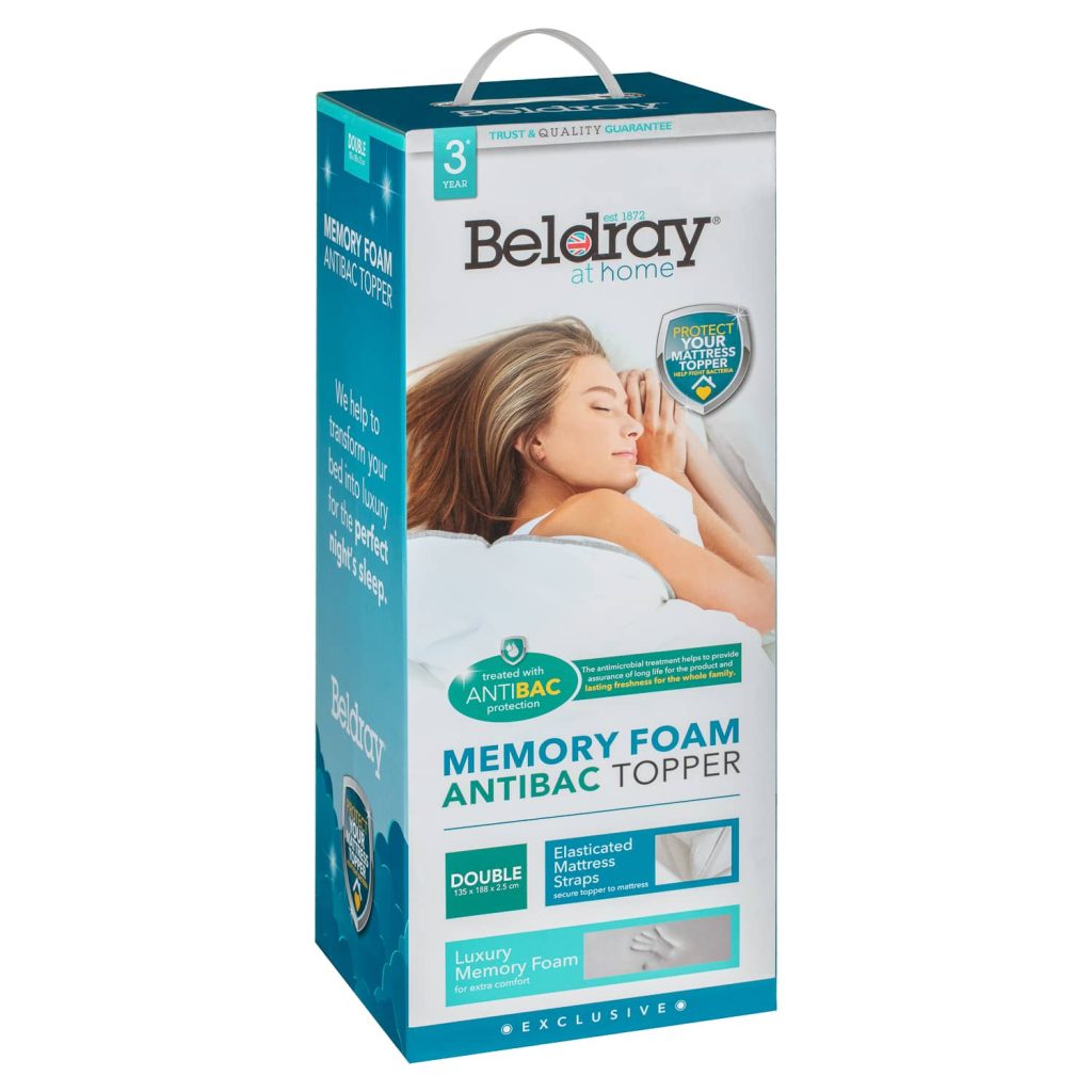 Beldray Memory Foam Antibac Mattress Topper
