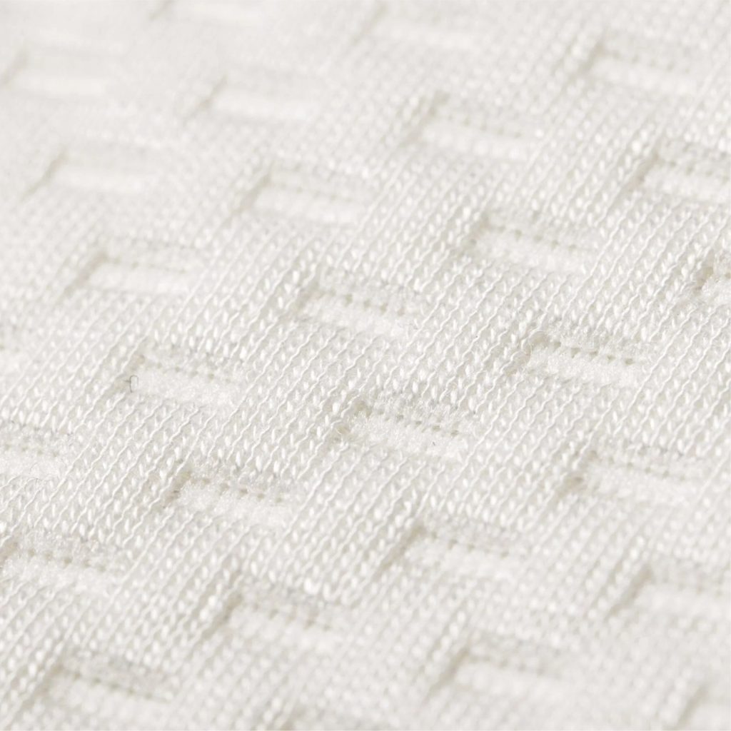 CuddleCo Lullaby Bamboo Foam Cot Mattress close-up of the knitted bamboo fabric