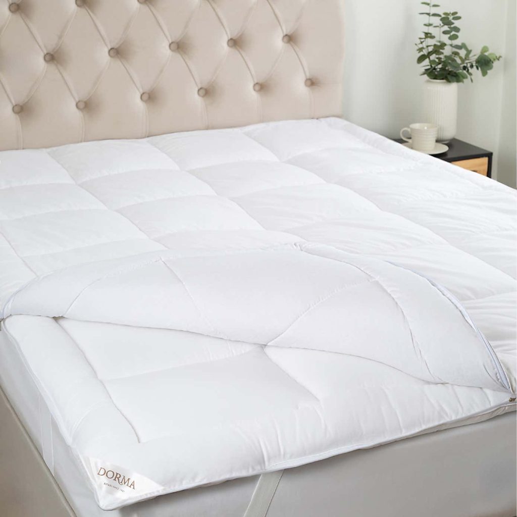 Dorma Full Forever Dual topper with the top layer folded back