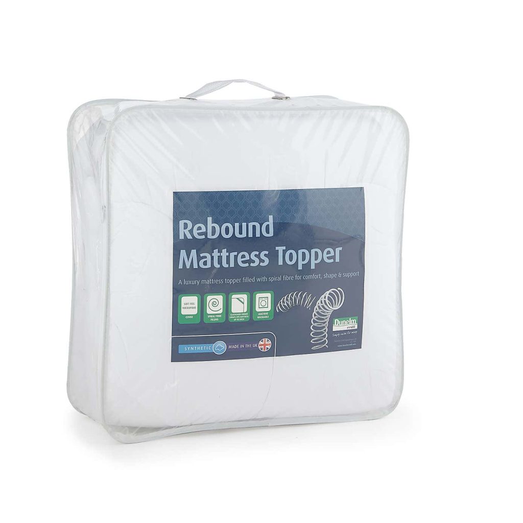 Dunelm Rebound Mattress Topper in its retail packaging