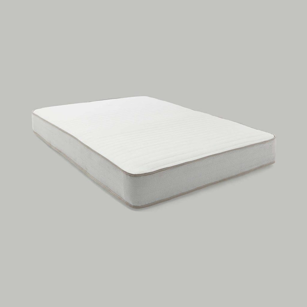 Dunelm Rolled Memory Foam 800 Pocket Sprung Hybrid Mattress on a grey background