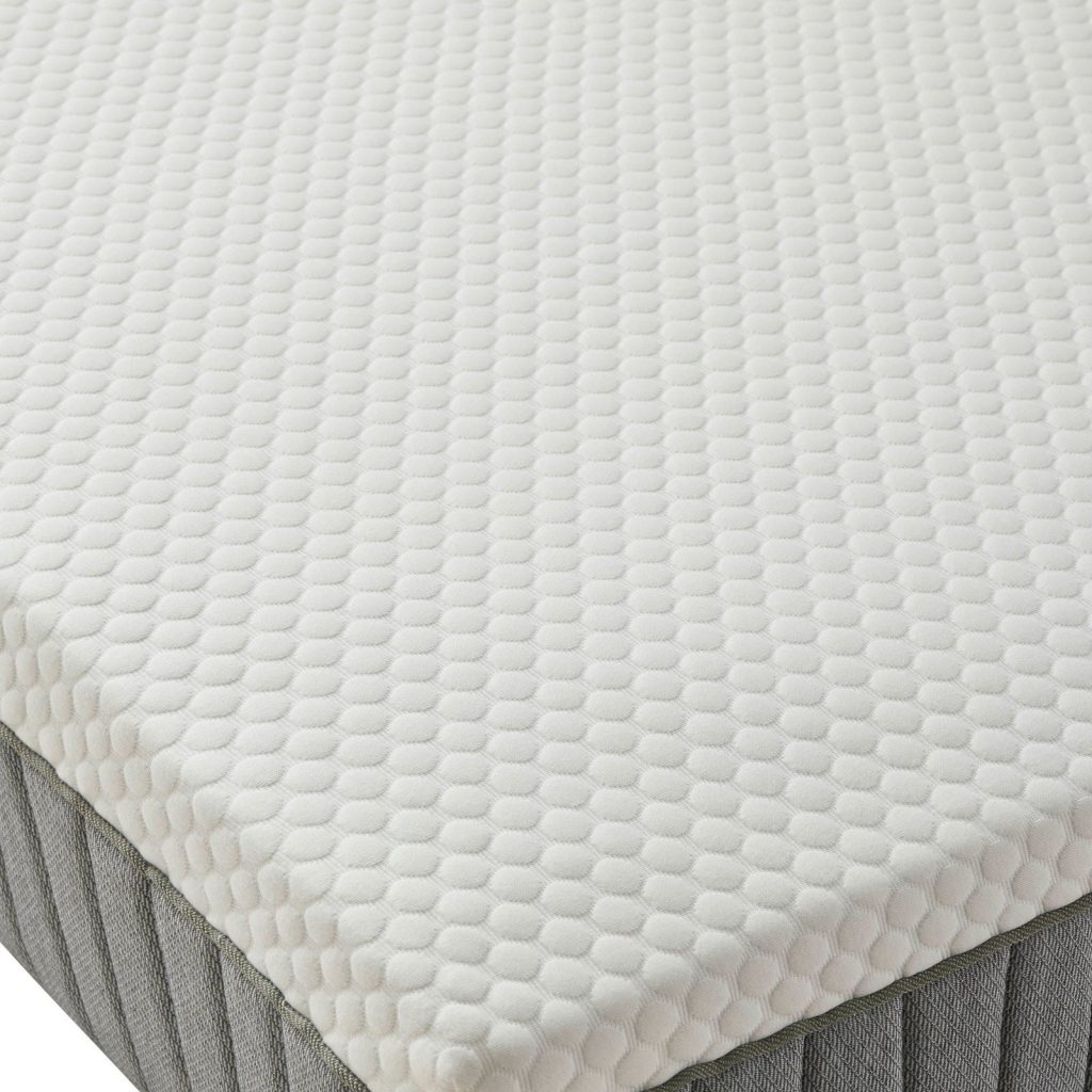 Close-up of the knitted cover on the DUSK Foam 1000 mattress
