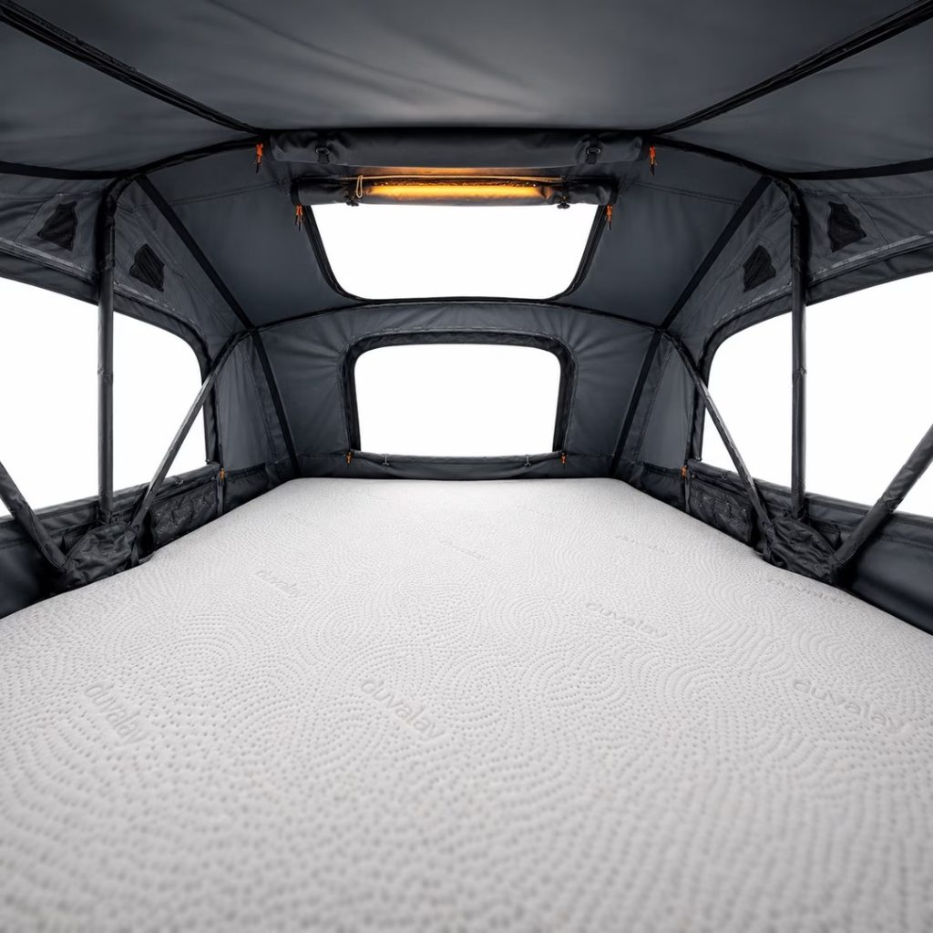Duvalay topper inside a TentBox Lite XL roof tent