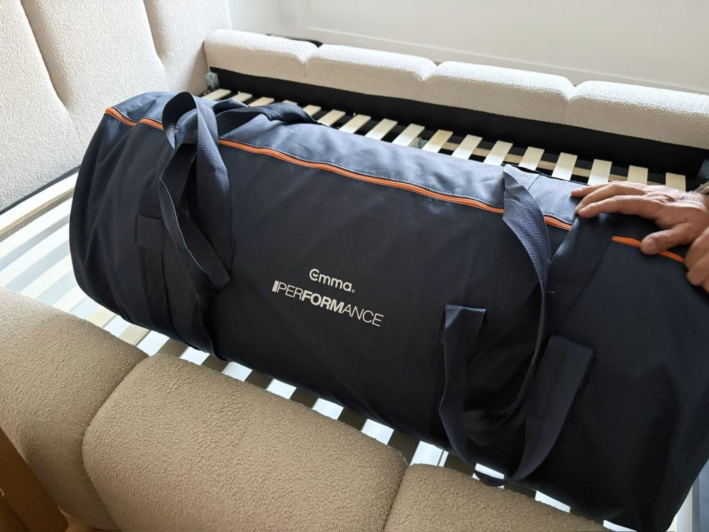 The Emma Performance carry bag on the slatted base
