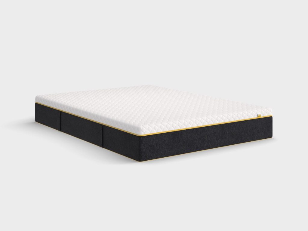 Eve Wunderflip Premium Hybrid Mattress, angled view showing its depth and dark grey sides