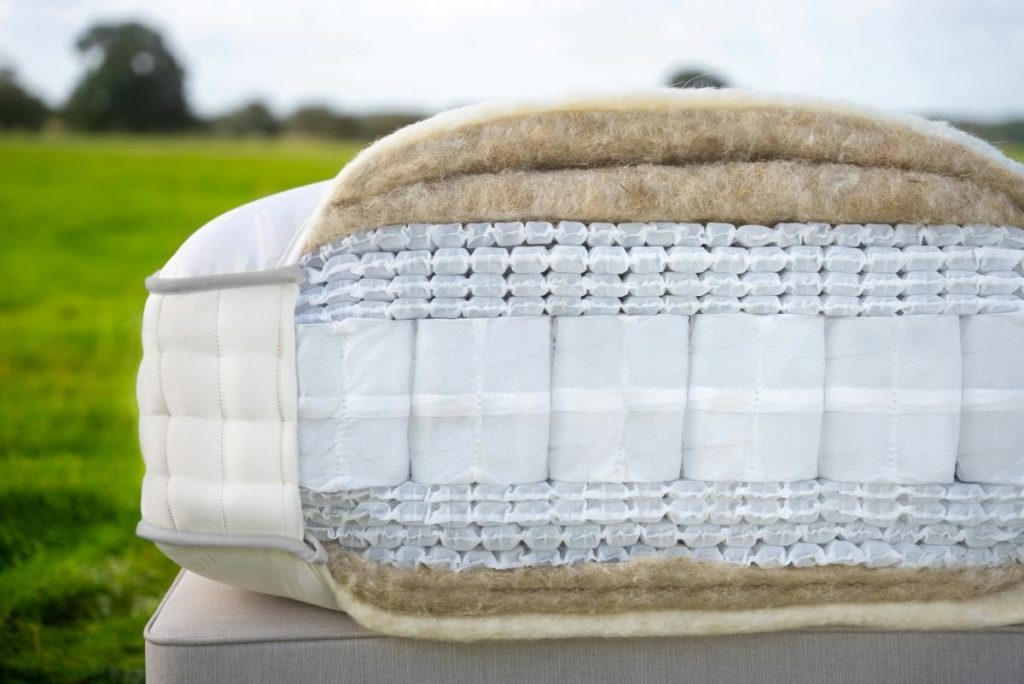 Cut-away of the Harrison Spinks Emerald 16500 showing spring layers and wool fillings