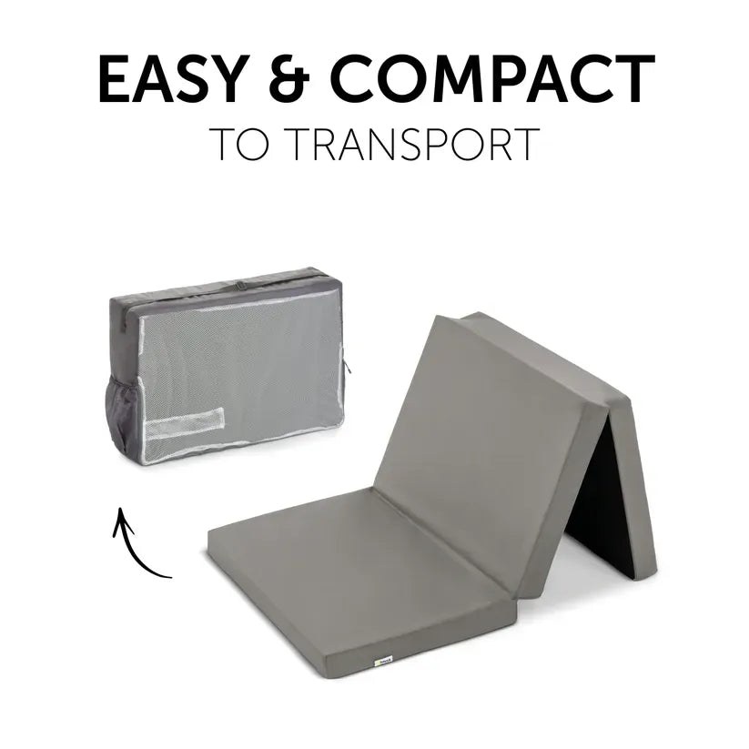 Hauck Sleeper Folding Travel Cot Mattress folded and packed into its carry bag