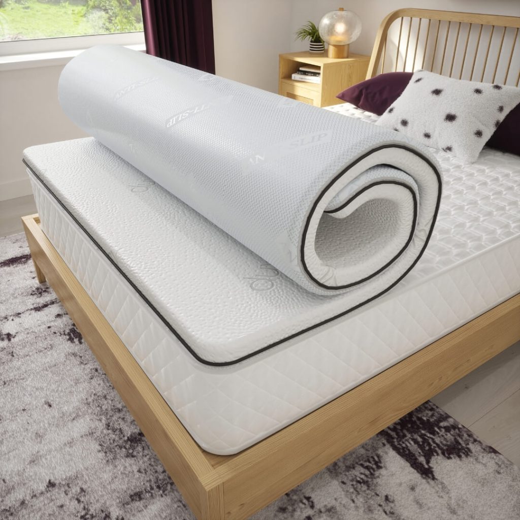 Duvalay Home Mattress Topper rolled for storage