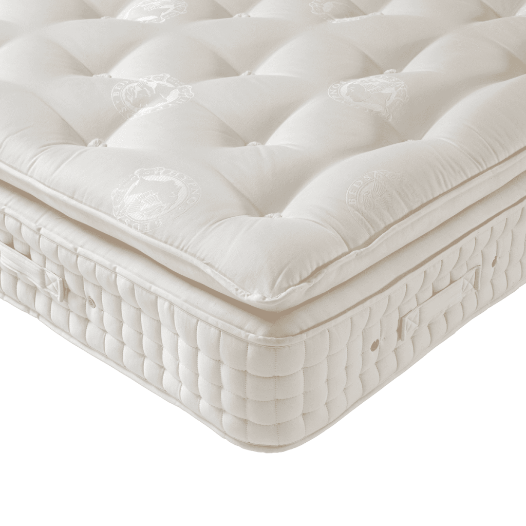 Corner of the Hypnos Pillow Top Elite showing the pillow top layer