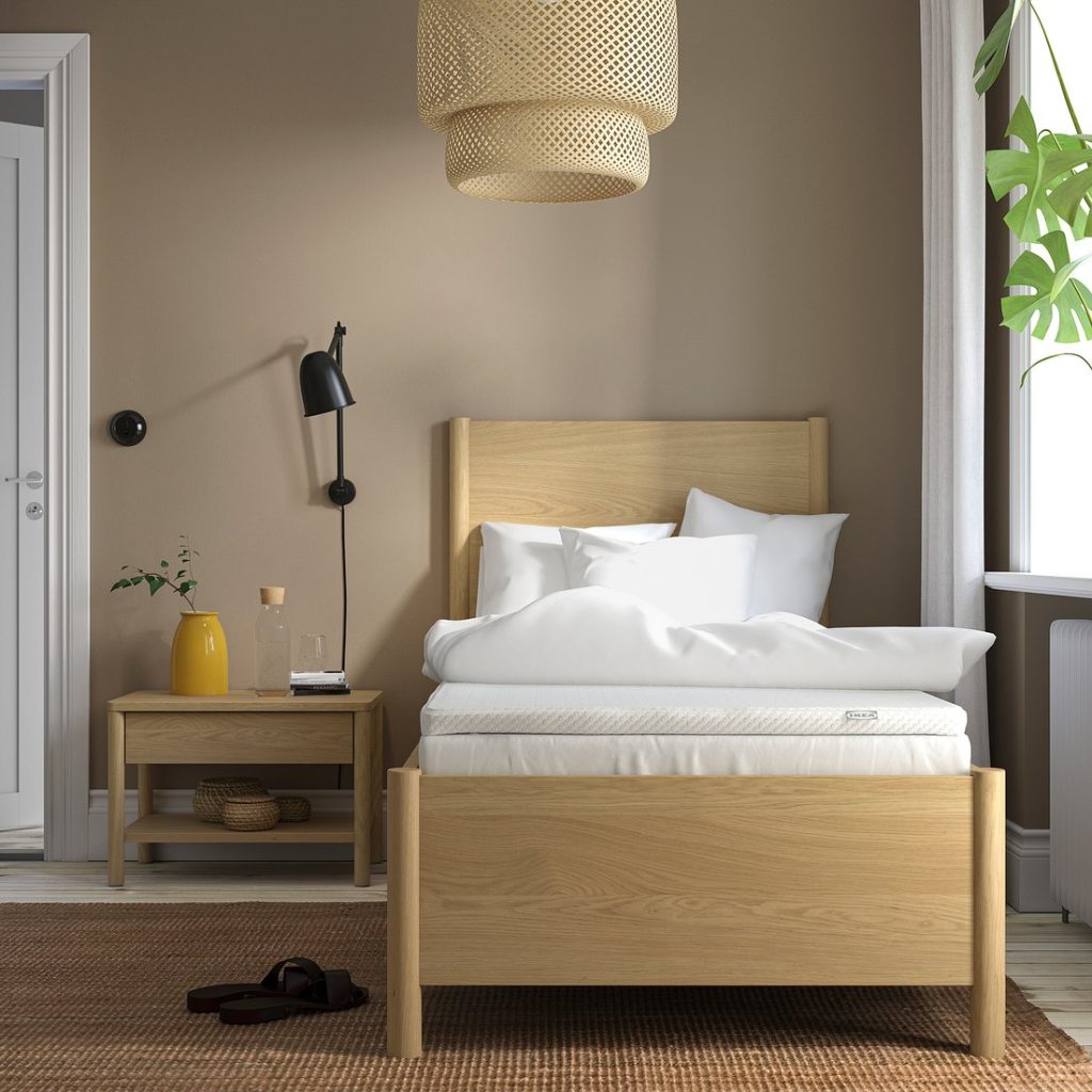 IKEA Nordberget mattress pad on a single bed in a bedroom
