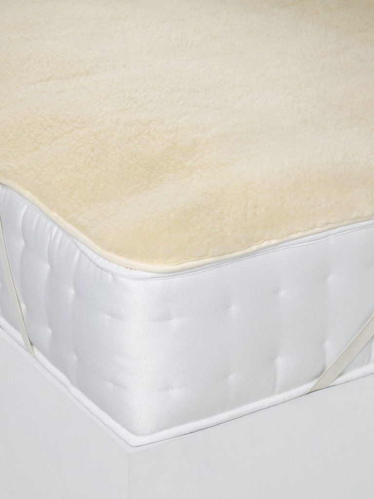 John Lewis British Wool Fleece Mattress Topper fitted on a mattress