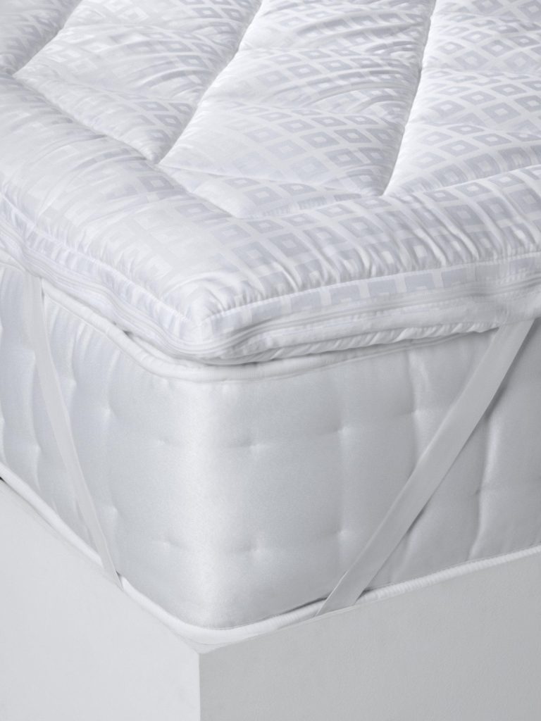 John Lewis Synthetic Soft Touch Washable Dual Layer topper on a mattress