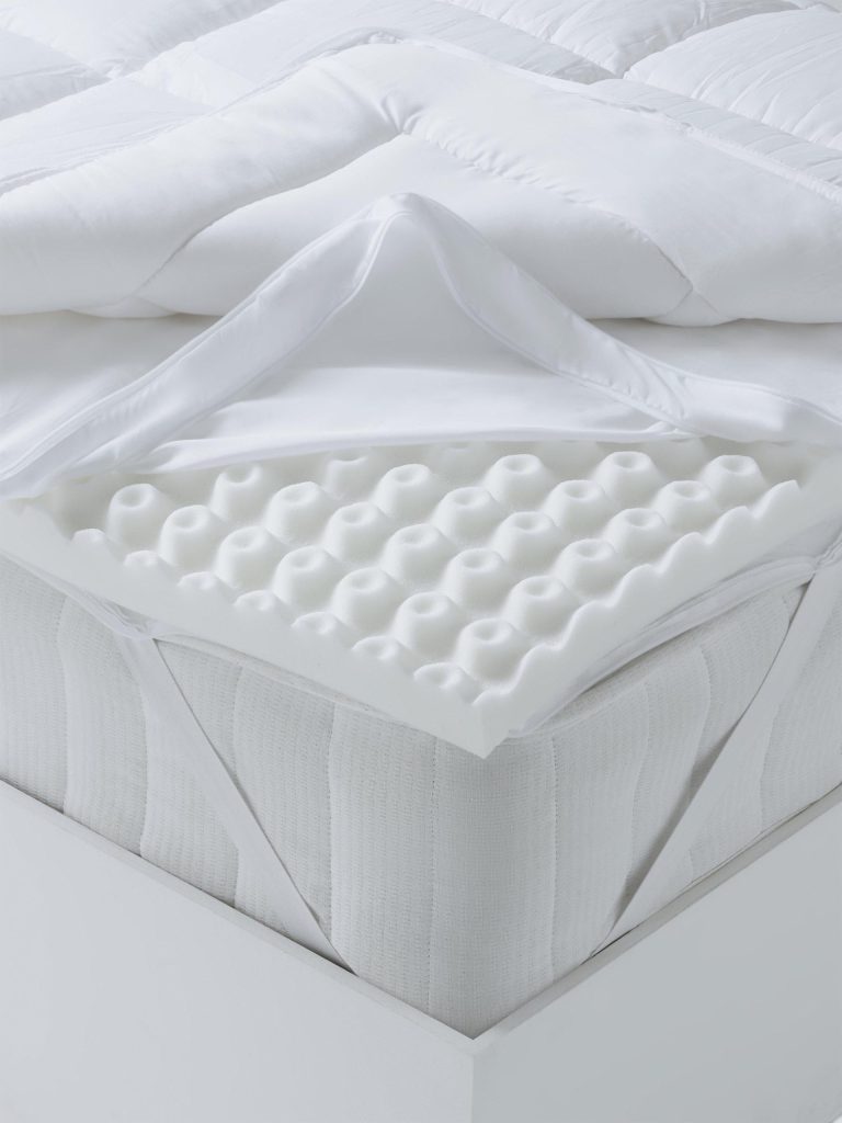 John Lewis Ultimate Dual Layer Topper opened to show the Podz foam layer