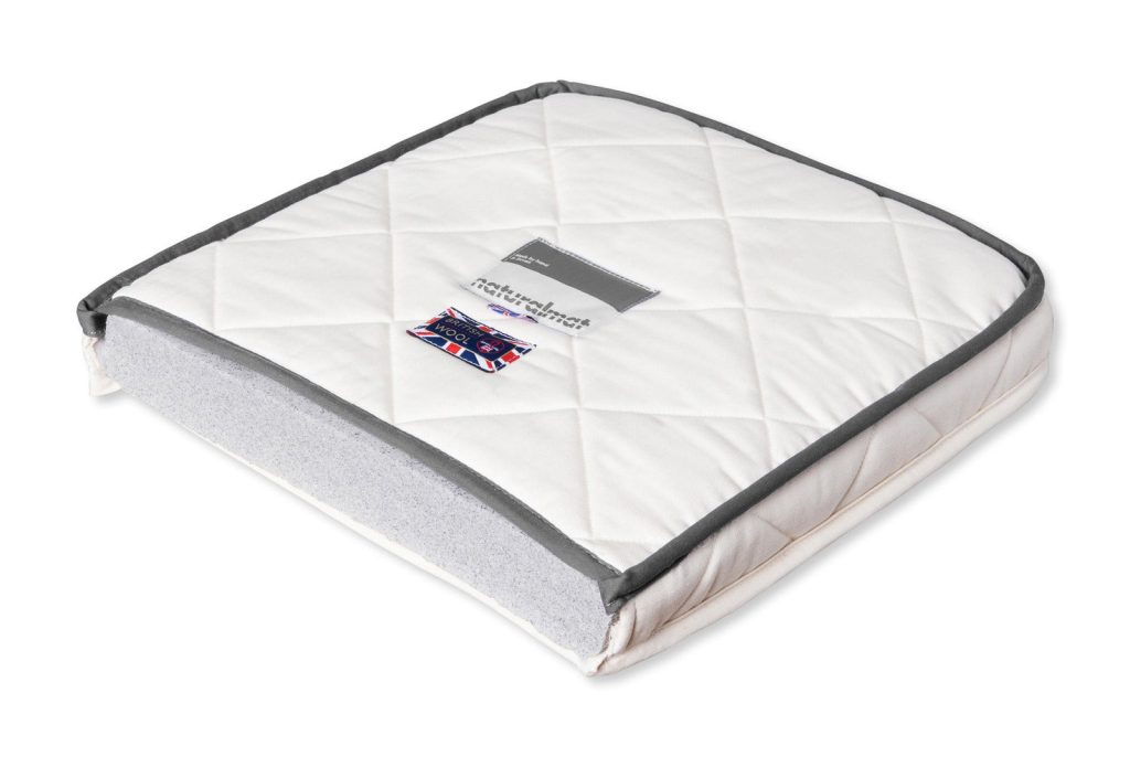 Naturalmat Bovey Topper folded, showing the layered edge