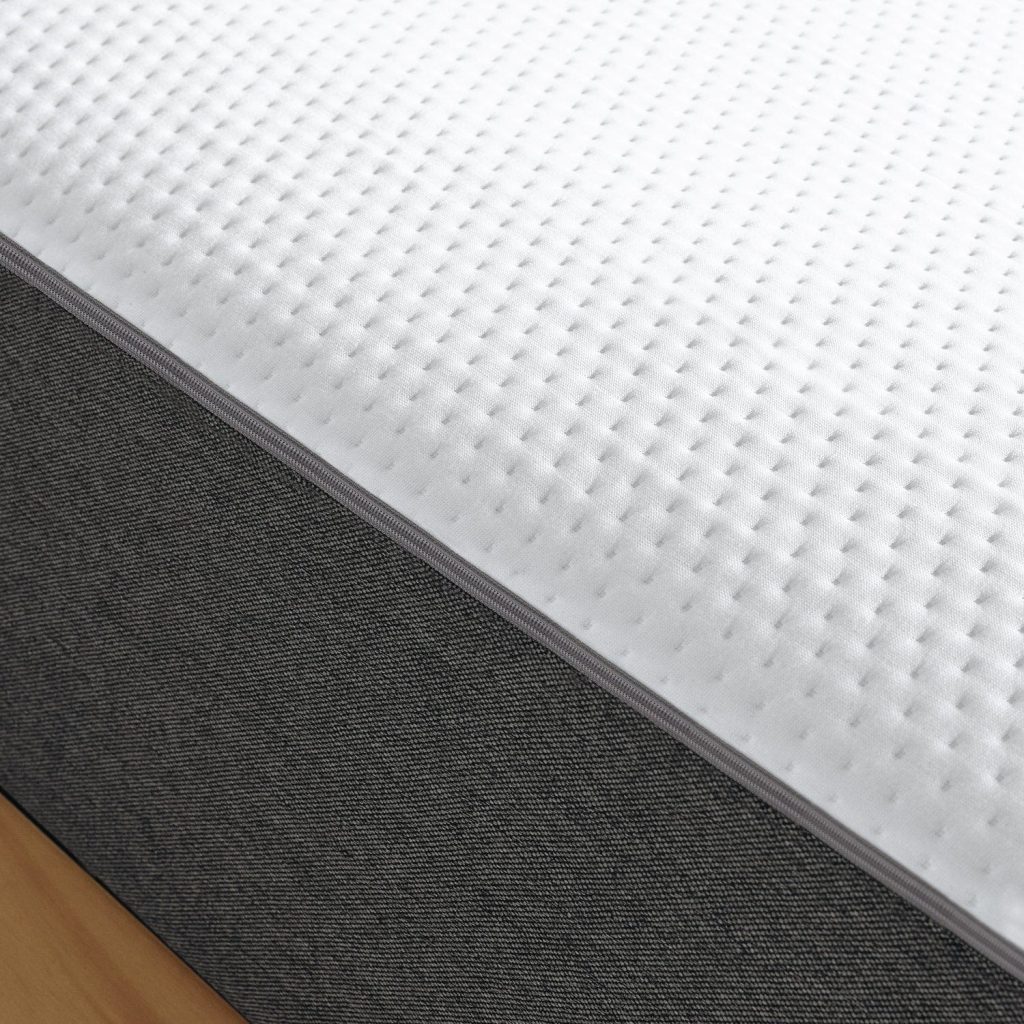 OTTY Original Hybrid Mattress close-up of the white knitted top and grey side panel