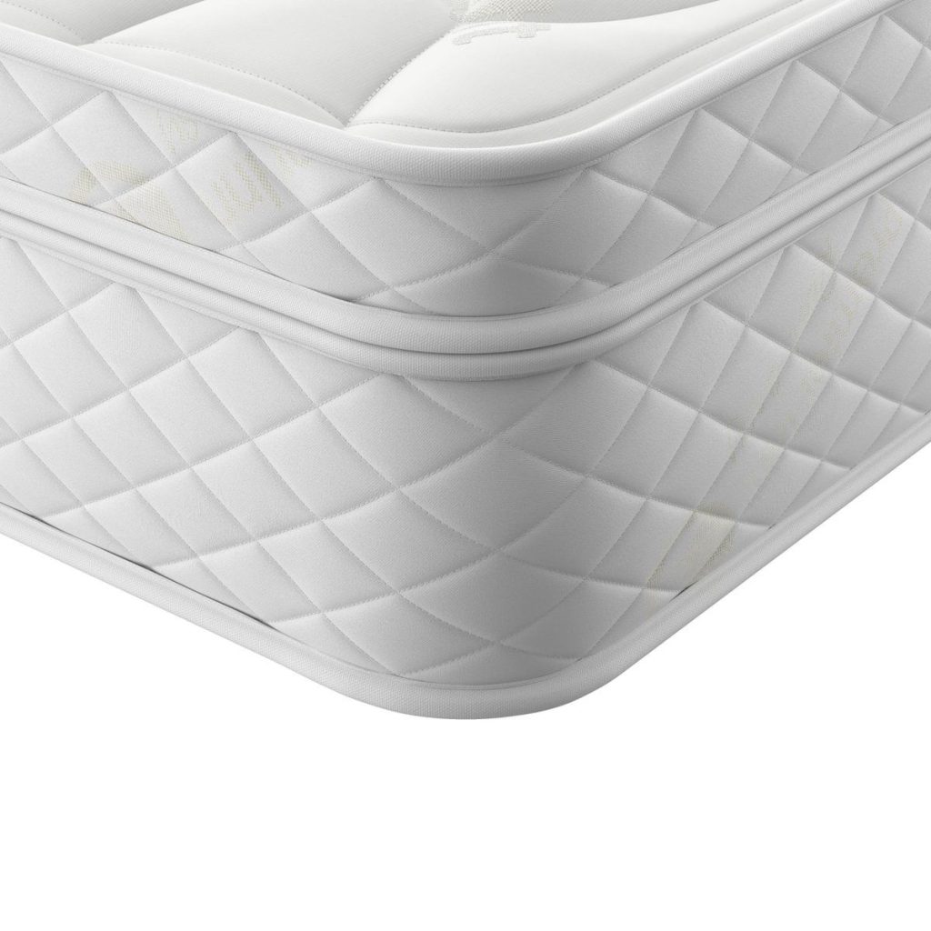 Corner of the Premier Inn Mattress 2.0 showing the quilted pillowtop and border