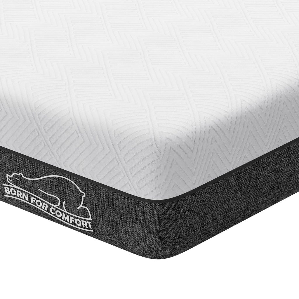 Corner of the RattanTree memory foam mattress showing the knitted cover