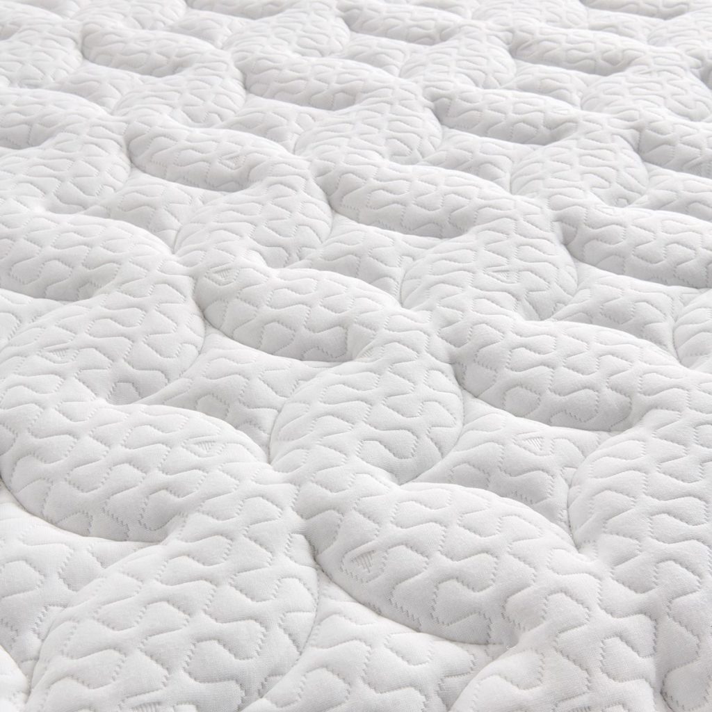 Close-up of the quilted knit sleeping surface of the Silentnight UltraGel 2000 Pocket mattress