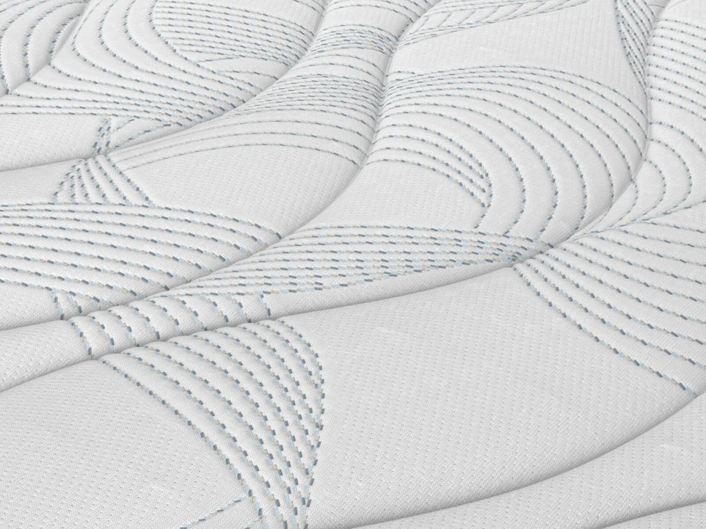 Close-up of the quilted cool-touch cover of the Slumberland Air 2.0 Memory mattress