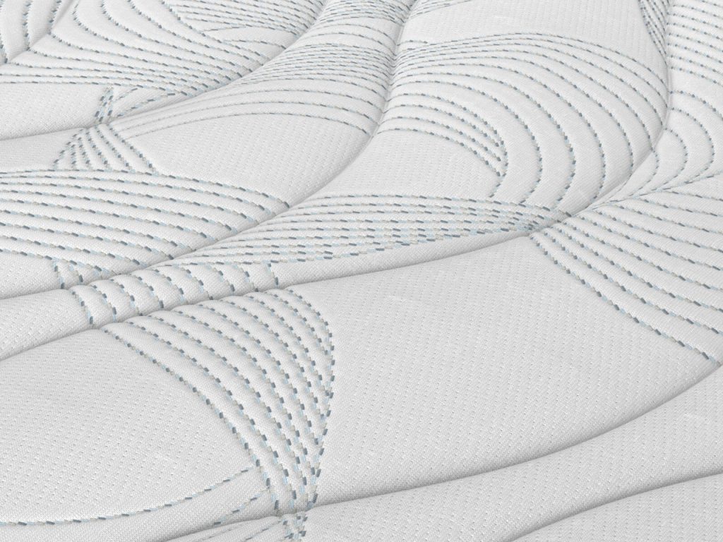 Close-up of the quilted cool-touch cover of the Slumberland Air 6.0 Memory mattress