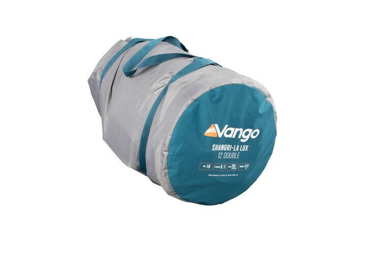 Vango Shangri-La Lux 12 Double packed in its teal carry bag