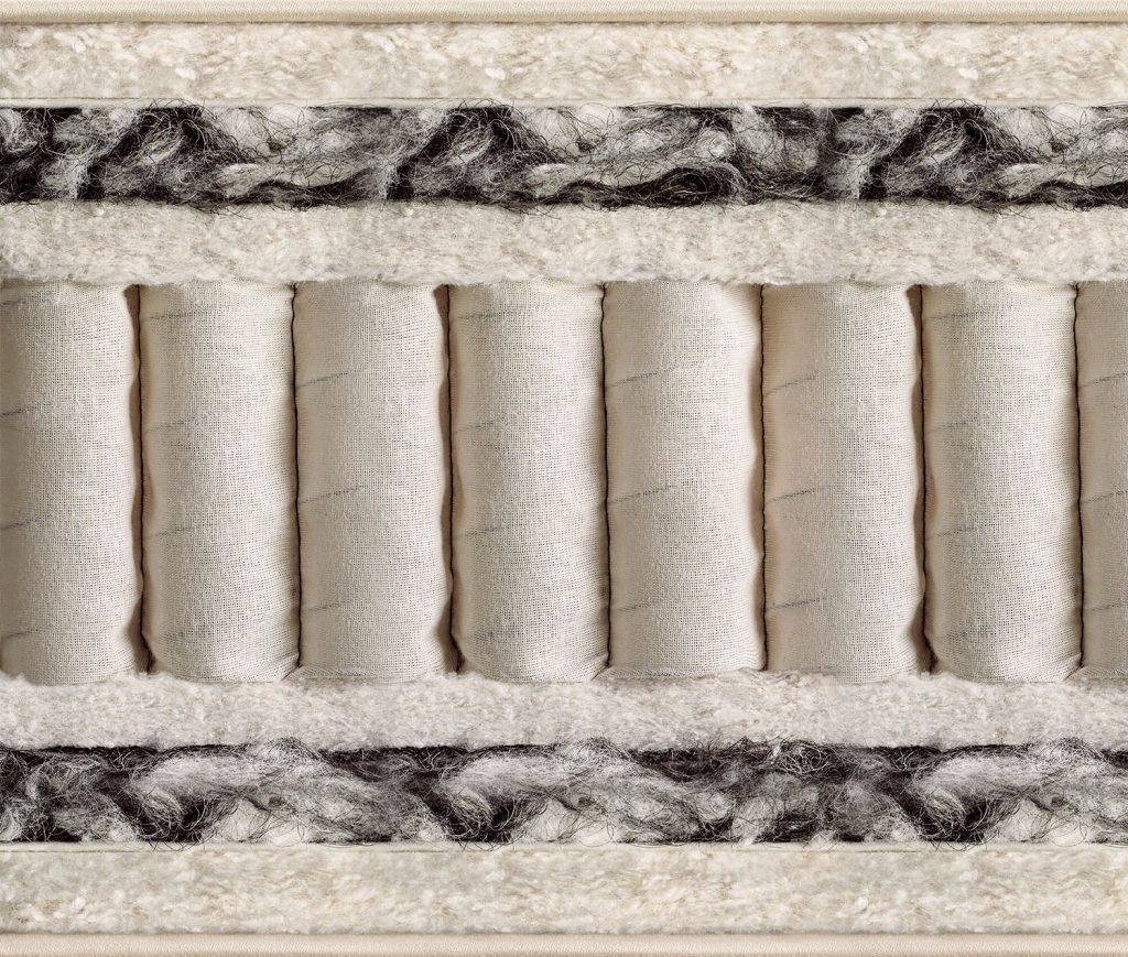 Vispring Regal Superb cross-section with pocket springs, horsetail and Shetland wool