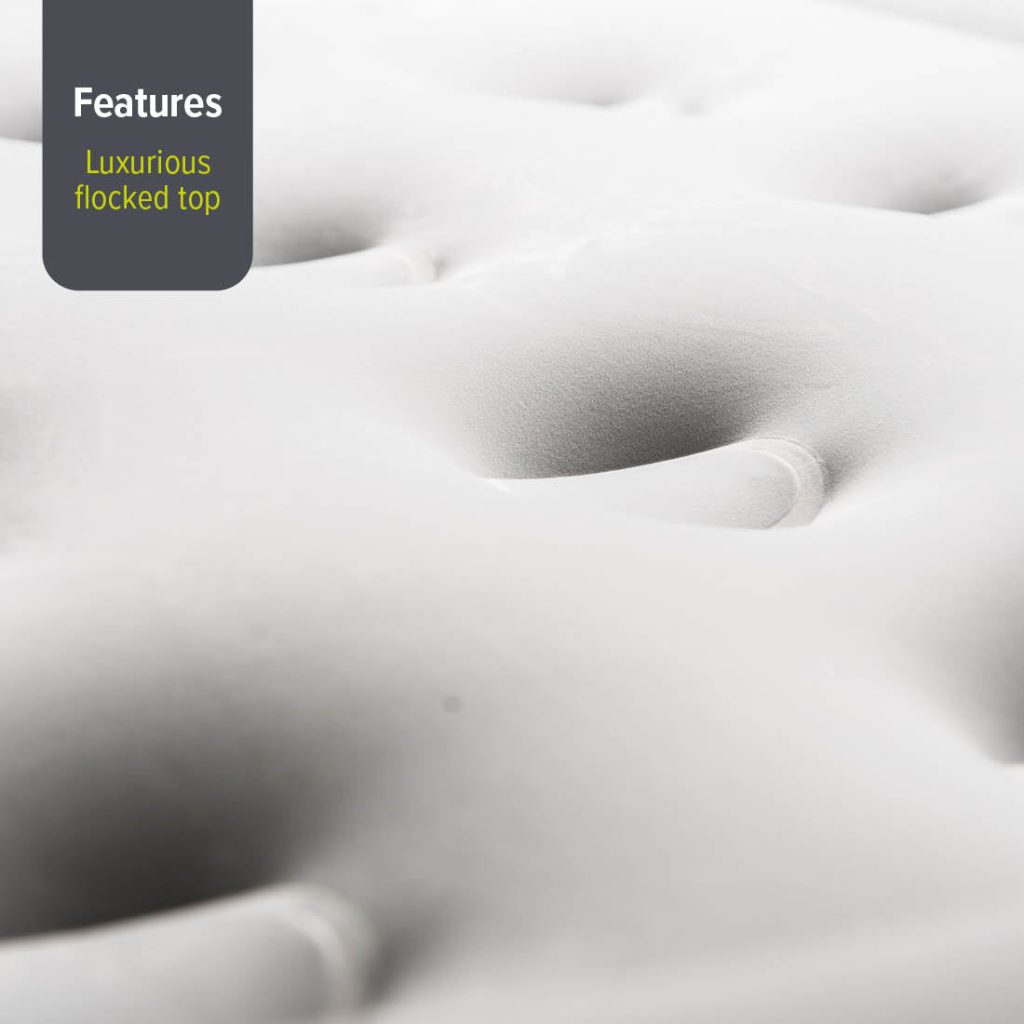 Close-up of the flocked top surface of the Yawn Air Bed Deluxe