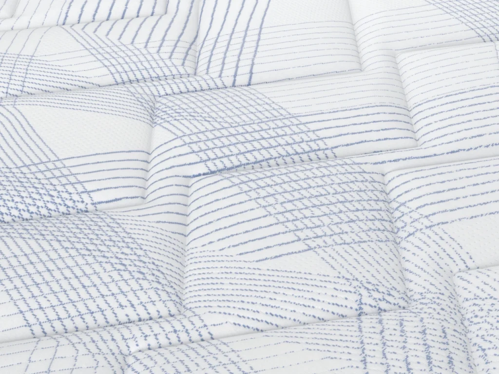 Close-up of the quilted stretch-knit surface of the Bensons Natural Pocket 1000
