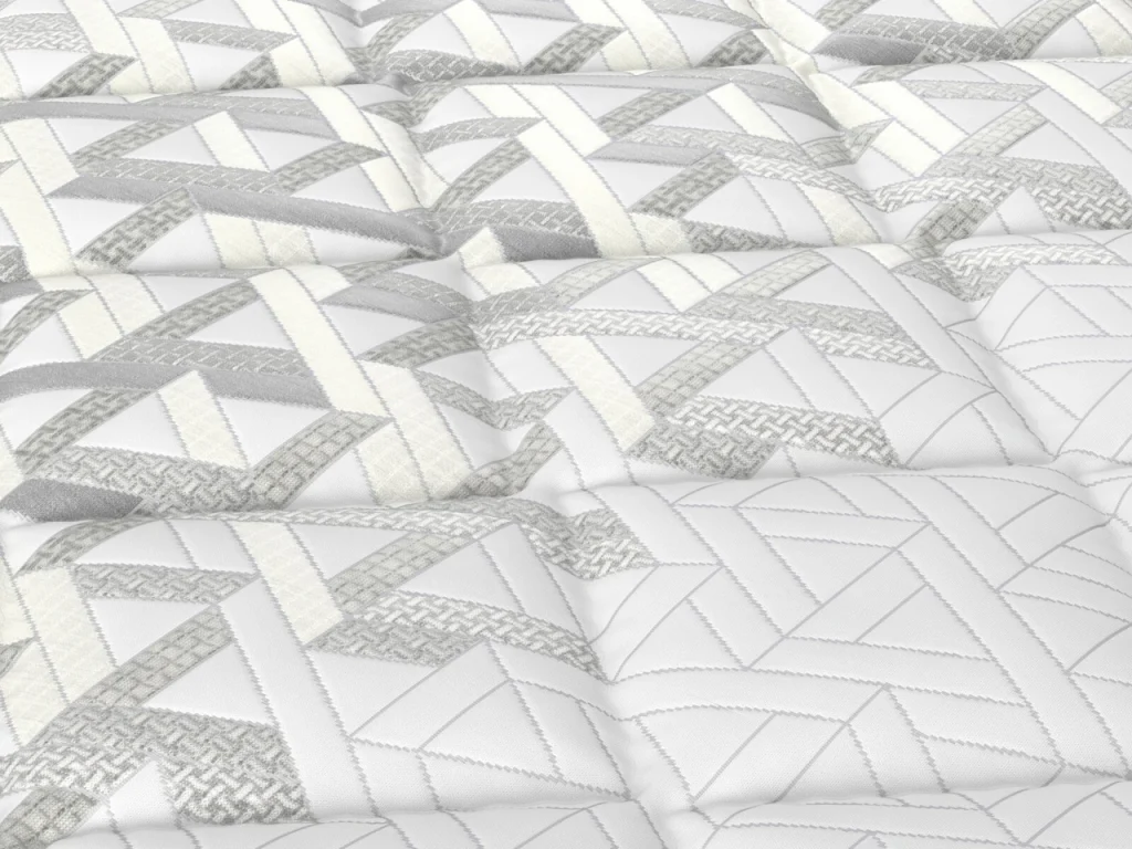 Close-up of the quilted stretch-knit surface of the Response Latex 1.0