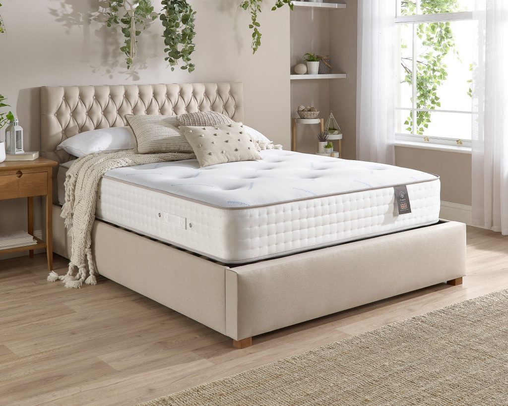 Aspire 5000 Pocket Climate Cool Wool Dual Sided mattress in a bright bedroom