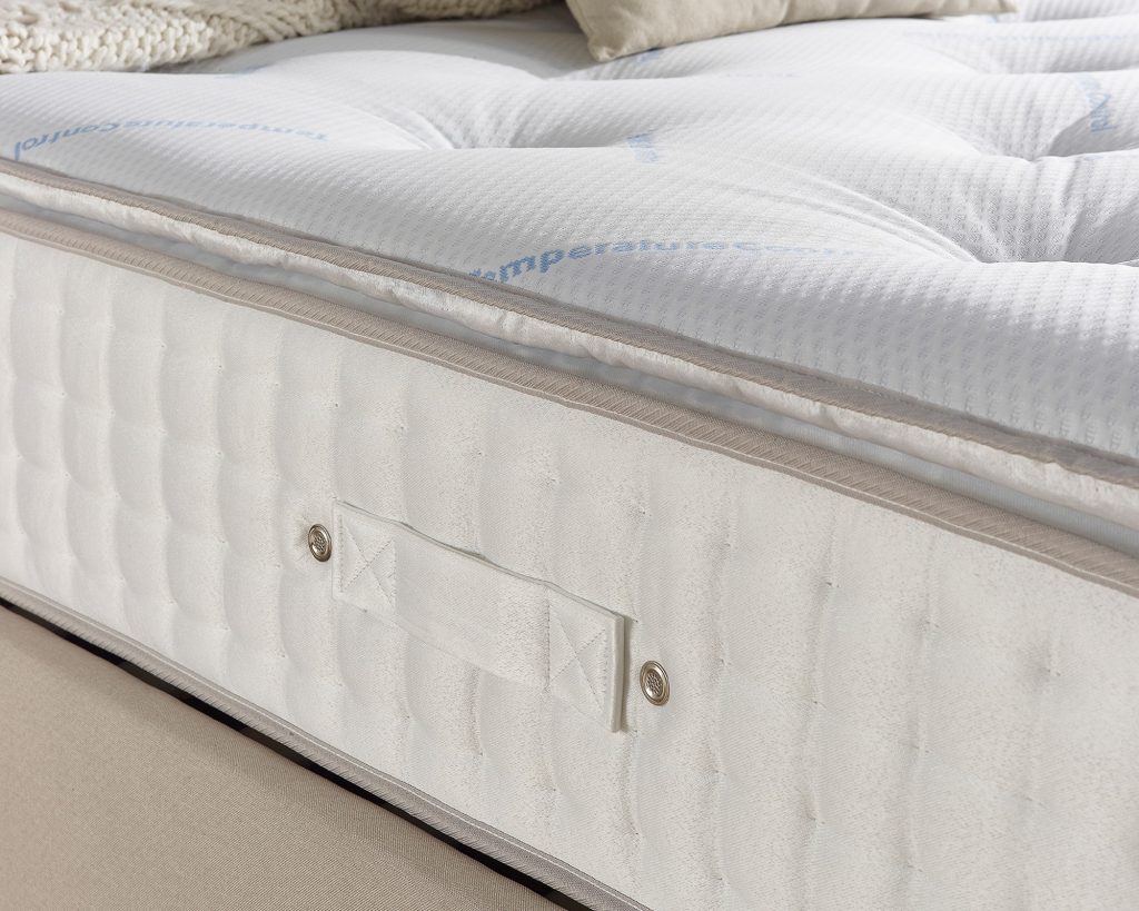 Cool Blue fabric and handle on the Aspire 7000 Pocket Climate Cool Wool Pillowtop