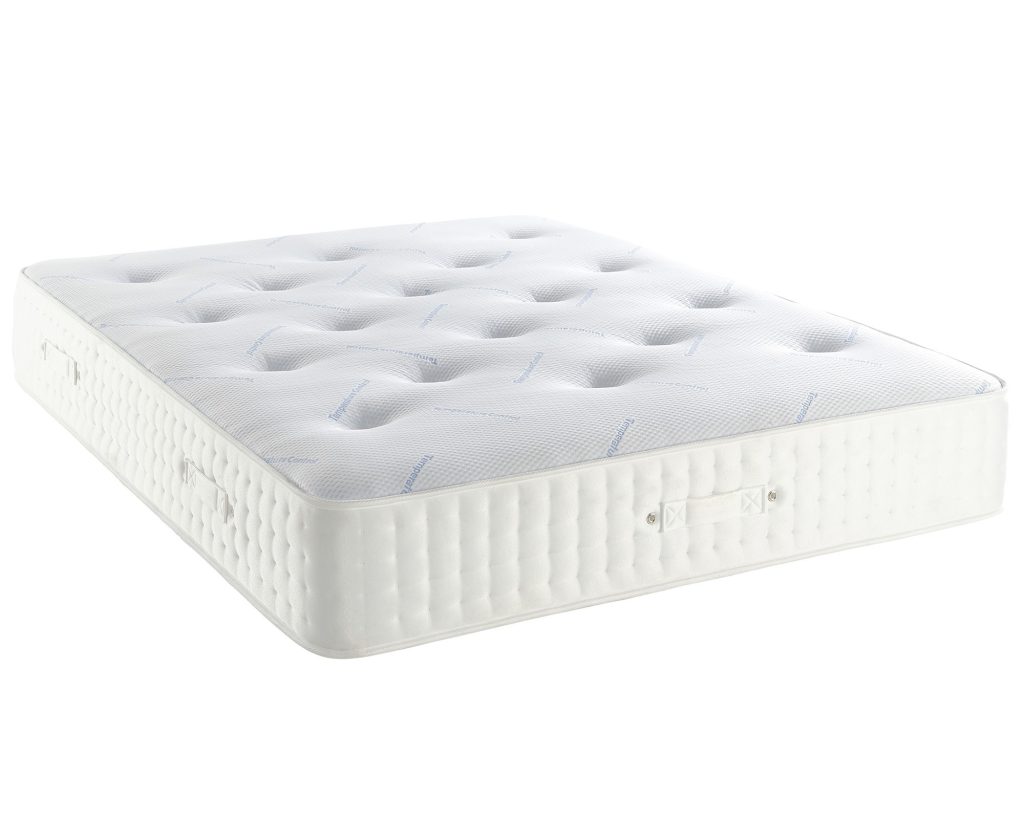 Aspire Advanced Temperature Control mattress, studio shot of the blue summer side