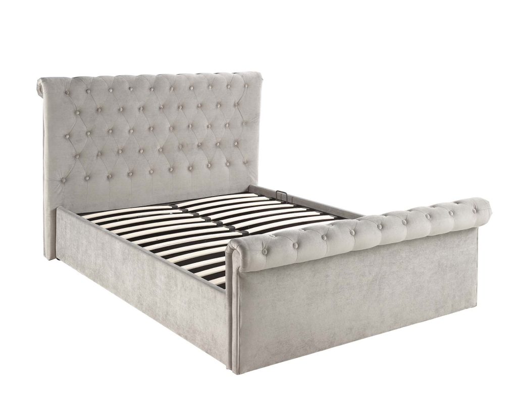 Aspire Scroll Top Chesterfield Ottoman Bed