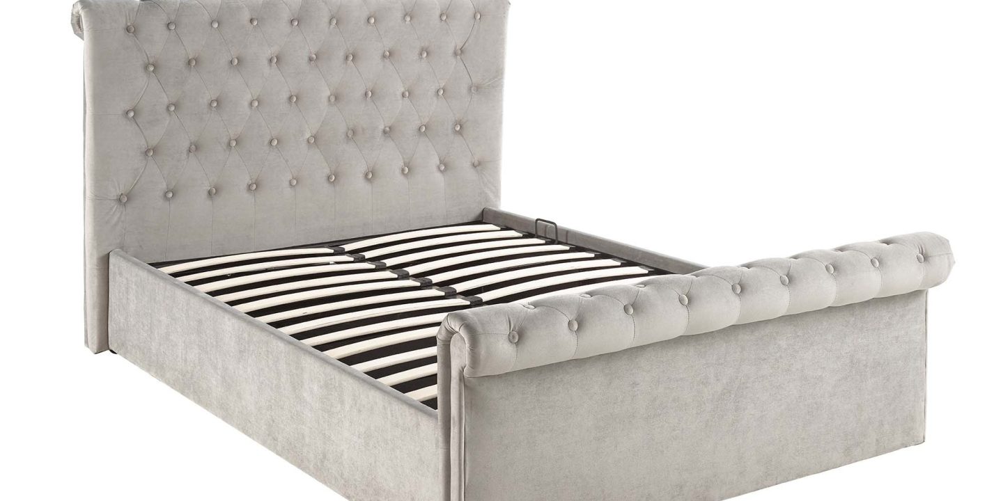 Aspire Scroll Top Chesterfield Ottoman Bed