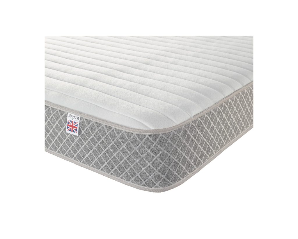 Aspire Dual Layer Pro Hybrid Rolled Mattress corner with Aspire label