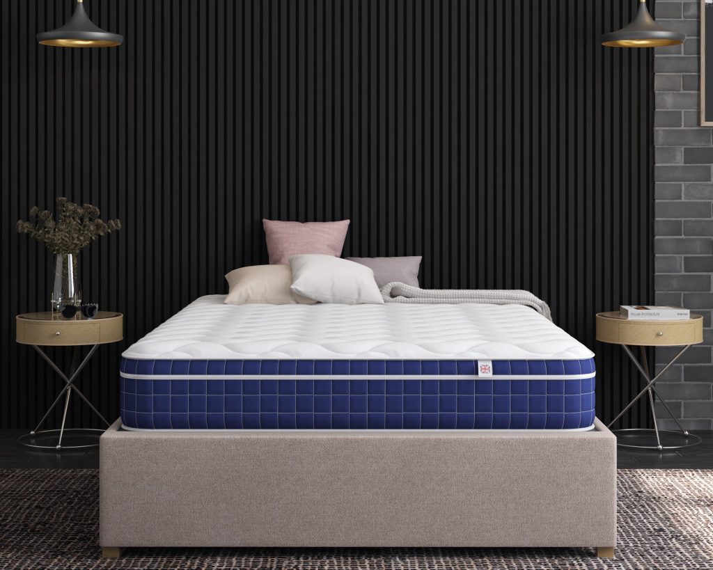 Aspire Invigorate Pocket Memory Foam Hybrid seen from the foot of the bed