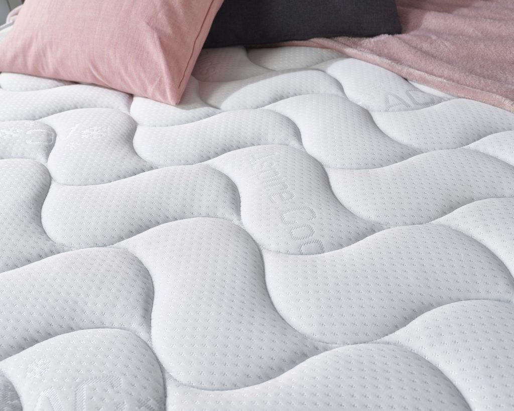 Wave-quilted top of the Aspire Invigorate Pocket Memory Foam Hybrid