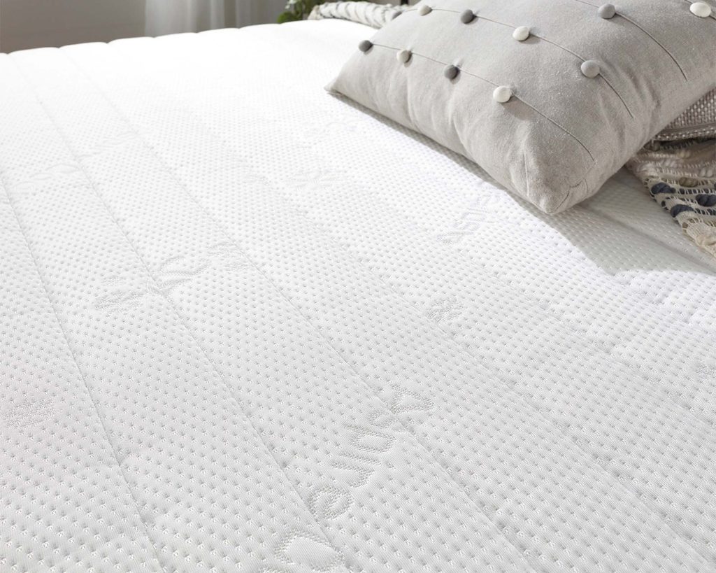 Close-up of the Cooler fabric on the Aspire Pocket+ 3000 Memory Cooler Mattress