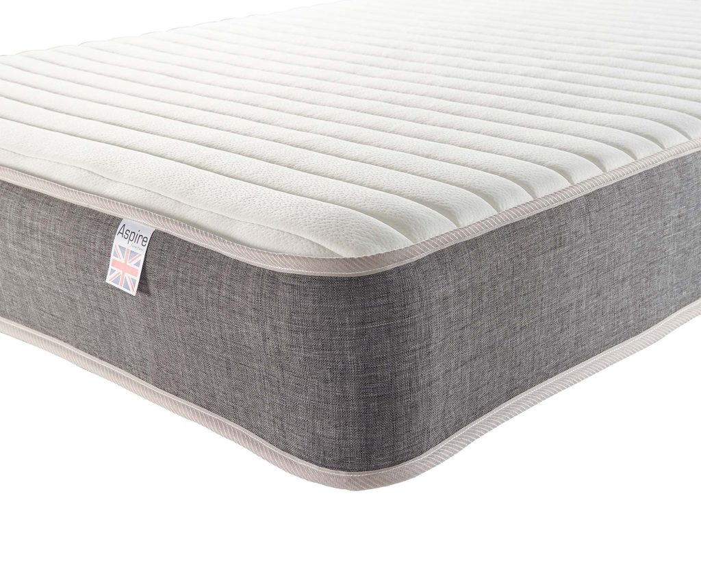 Aspire Pocket+ 3000 Memory Mattress corner with grey border and Aspire label