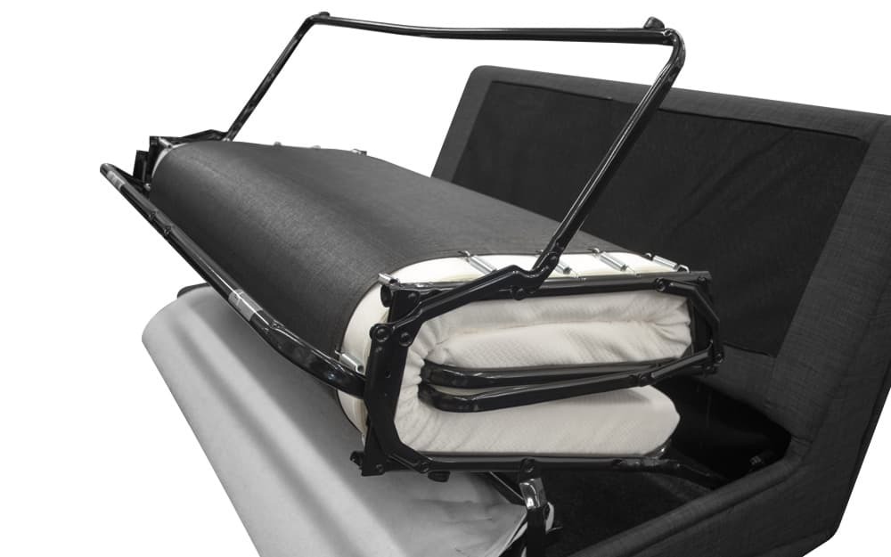 Bodyshape Memory Foam Sofa Bed Mattress folded into the sofa bed mechanism