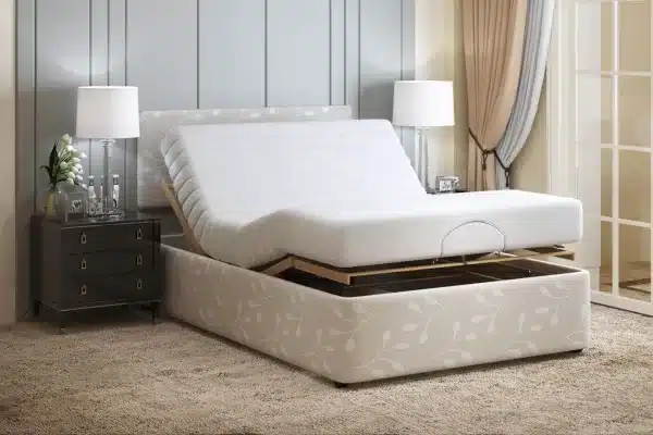 Laybrook Corfe double adjustable bed with the back and knee raised