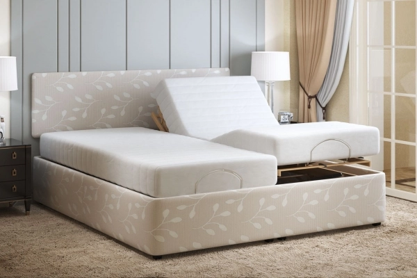 Laybrook Corfe dual adjustable bed with one side raised and the other flat