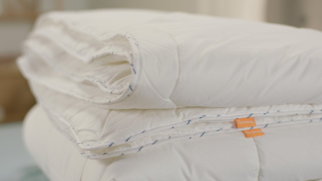 Close-up of the folded Emma All Seasons duvet layers