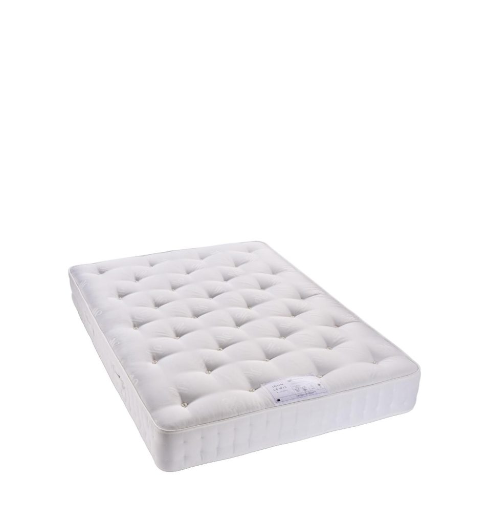 John Lewis Classic Collection 1000 pocket spring mattress, full view on white