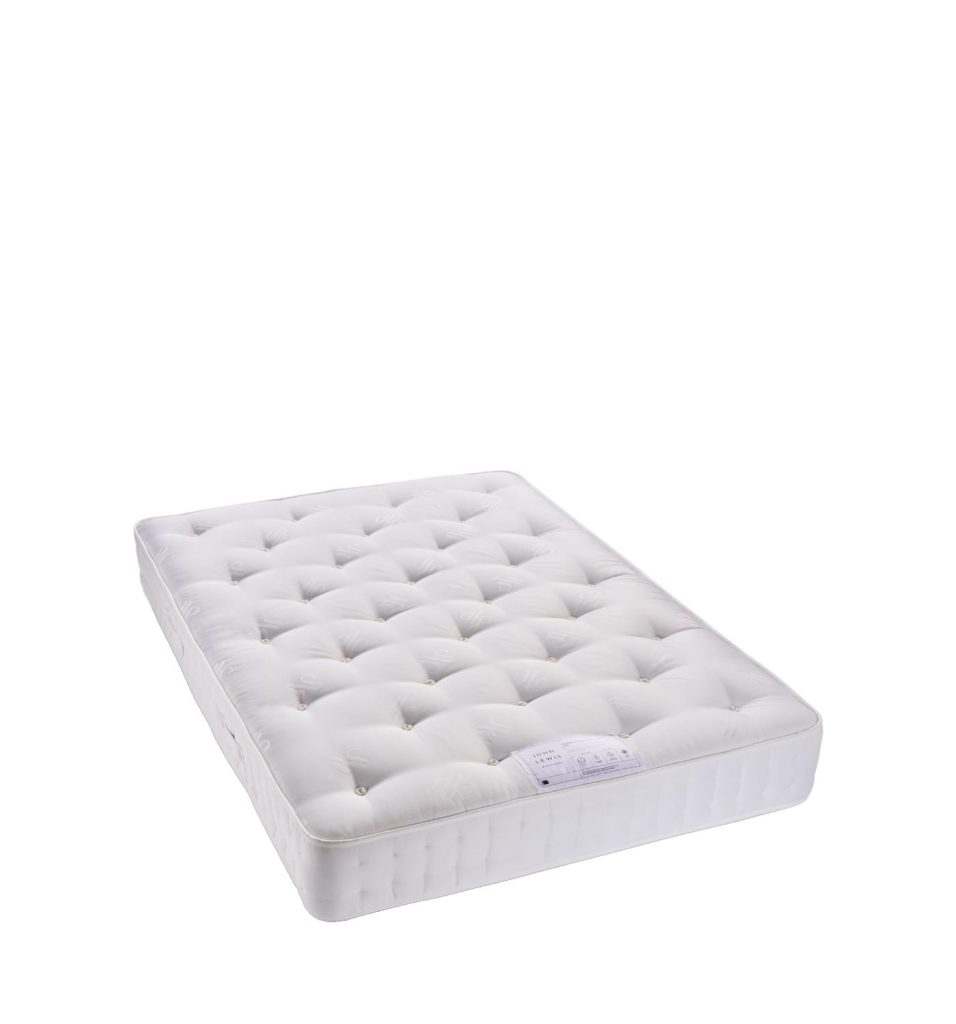 John Lewis Classic Collection 1200 pocket spring mattress, full view on white