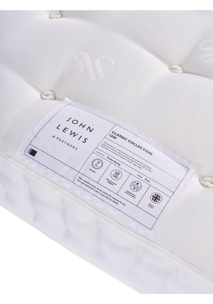 Classic Collection 1200 mattress label and tufted border