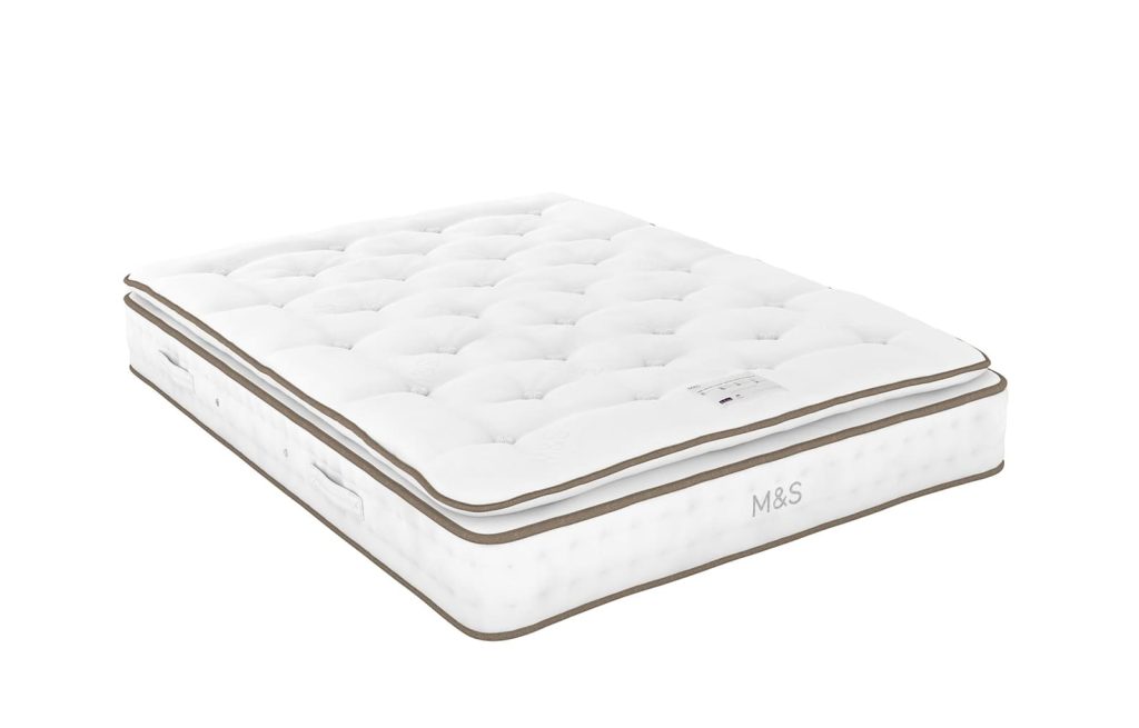 M&S 1000 British Wool Medium Firm Pillowtop Mattress, product shot on a white background