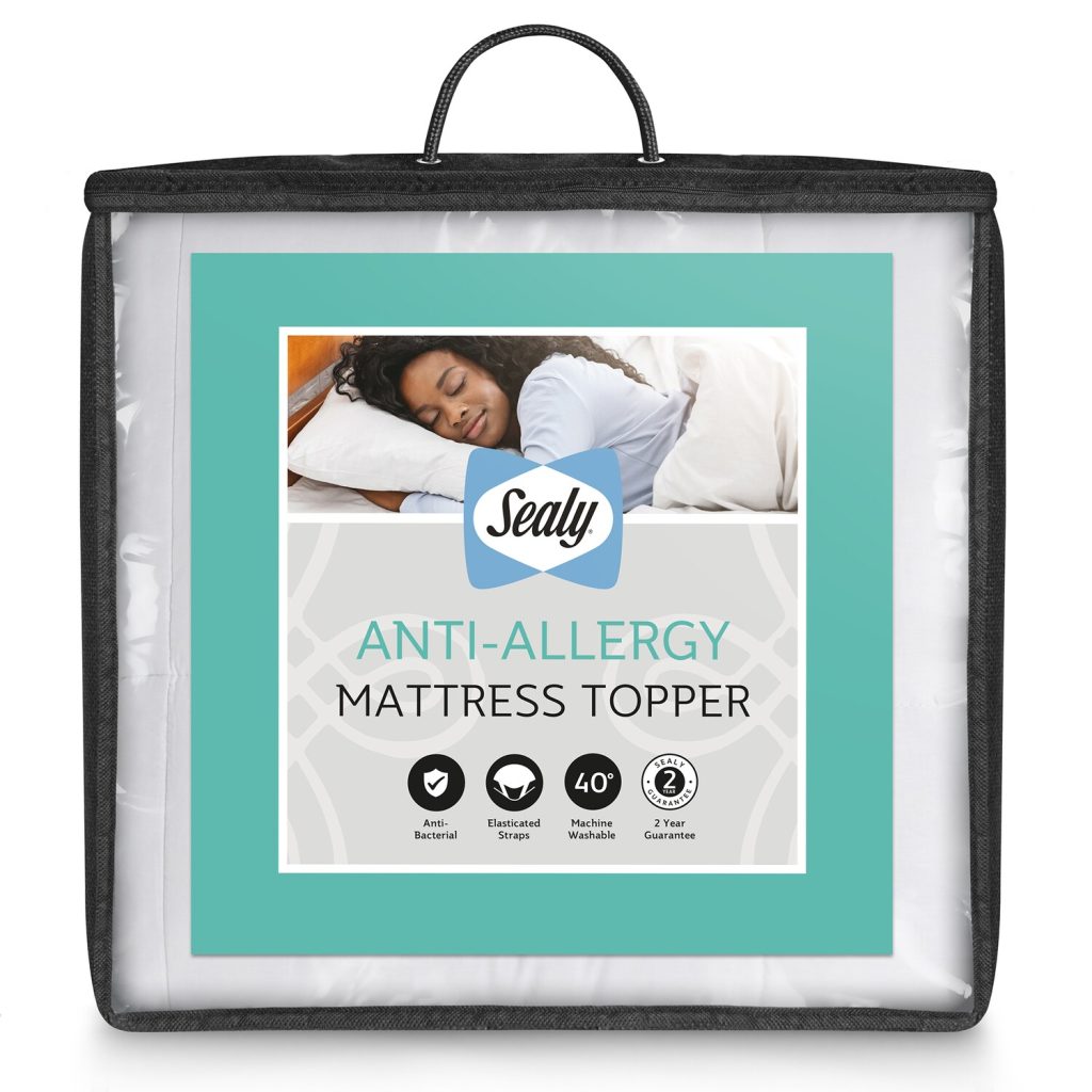 Sealy Anti-Allergy mattress topper in its carry bag